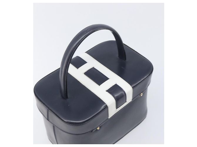 Céline Borsa a mano CELINE in pelle Navy Gold Auth ep16387A D'oro Blu navy - vista 6