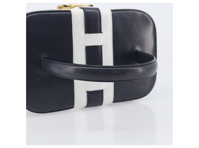 Céline Borsa a mano CELINE in pelle Navy Gold Auth ep16387A D'oro Blu navy - vista 7