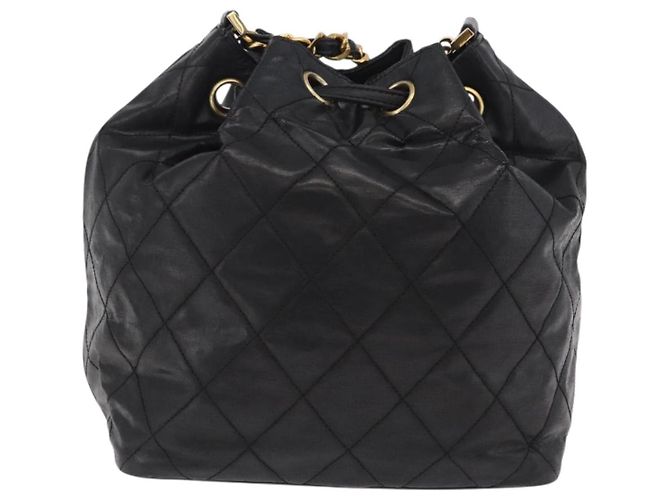 Borsa a tracolla CHANEL Matelasse in pelle verniciata nera e oro CC Auth bs37475 - vista 3