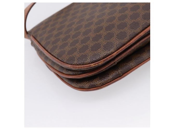Céline Borsa a tracolla CELINE Macadam Canvas PVC Leather Brown Gold Auth bs37670 Marrone D'oro - vista 13