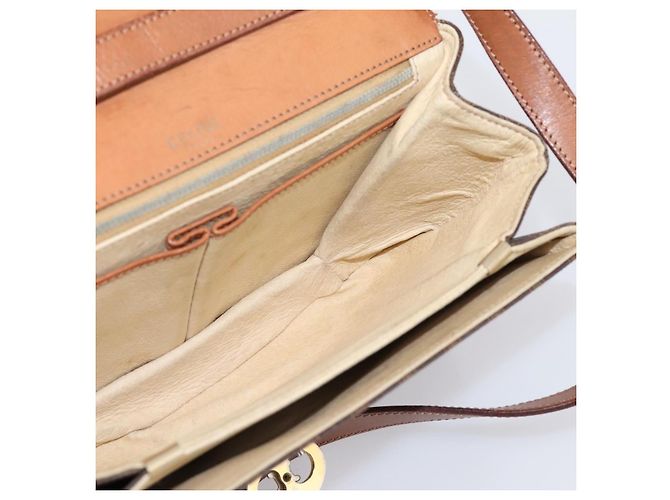 Céline Borsa a tracolla CELINE Macadam Canvas PVC Leather Brown Gold Auth bs37670 Marrone D'oro - vista 18