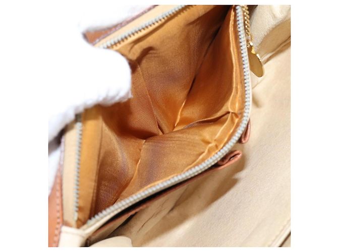 Céline Borsa a tracolla CELINE Macadam Canvas PVC Leather Brown Gold Auth bs37670 Marrone D'oro - vista 21