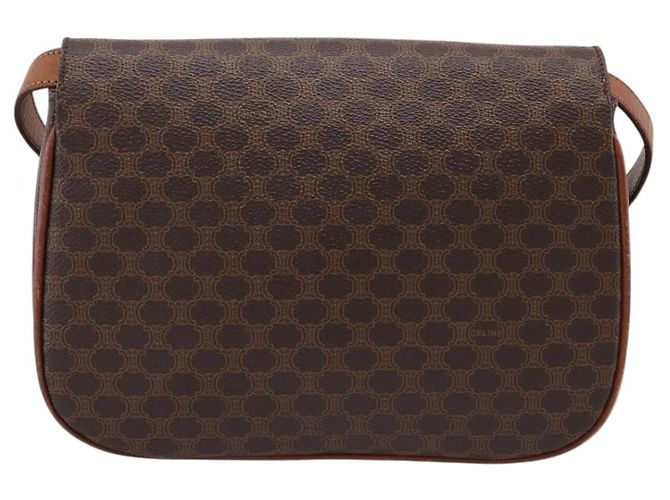 Céline Borsa a tracolla CELINE Macadam Canvas PVC Leather Brown Gold Auth bs37670 Marrone D'oro - vista 3
