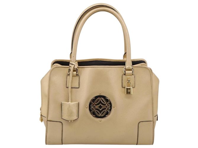 LOEWE Amazona 32 Handtasche Leder Gold Authentisch 207798A Golden - Ansicht 13