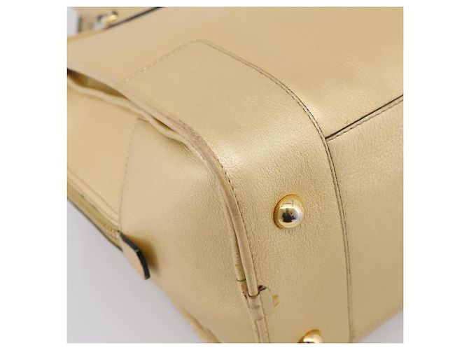 LOEWE Amazona 32 Handtasche Leder Gold Authentisch 207798A Golden - Ansicht 17