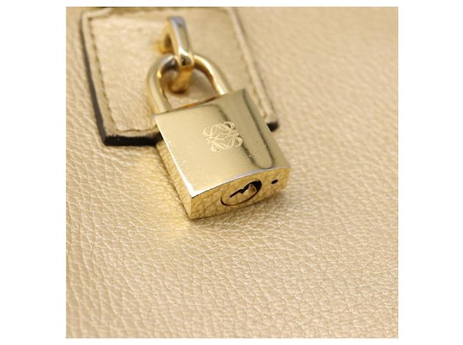 LOEWE Amazona 32 Handtasche Leder Gold Authentisch 207798A Golden - Ansicht 19