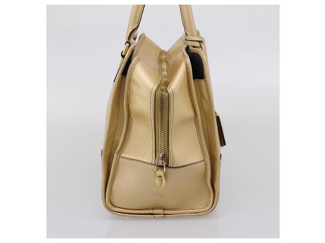 LOEWE Amazona 32 Handtasche Leder Gold Authentisch 207798A Golden - Ansicht 3