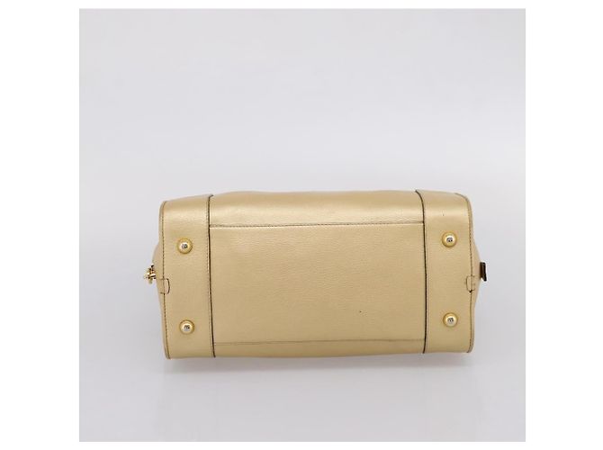 LOEWE Amazona 32 Handtasche Leder Gold Authentisch 207798A Golden - Ansicht 5