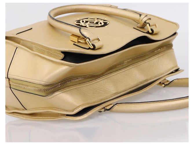 LOEWE Amazona 32 Handtasche Leder Gold Authentisch 207798A Golden - Ansicht 6