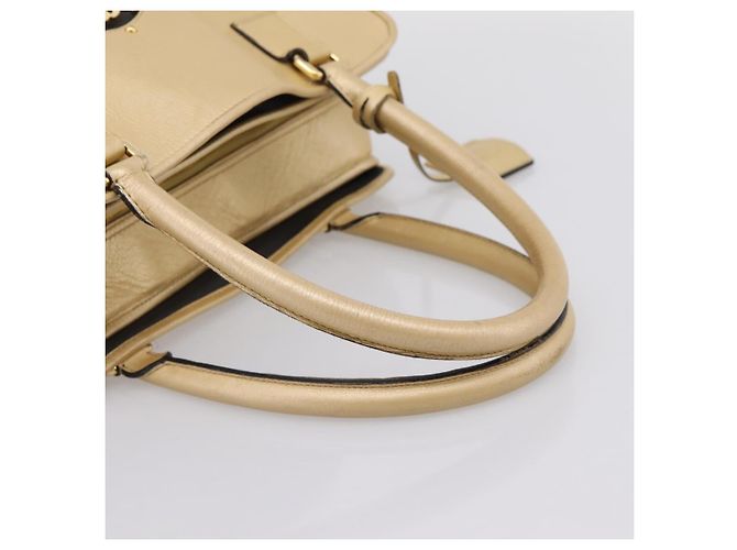LOEWE Amazona 32 Handtasche Leder Gold Authentisch 207798A Golden - Ansicht 7