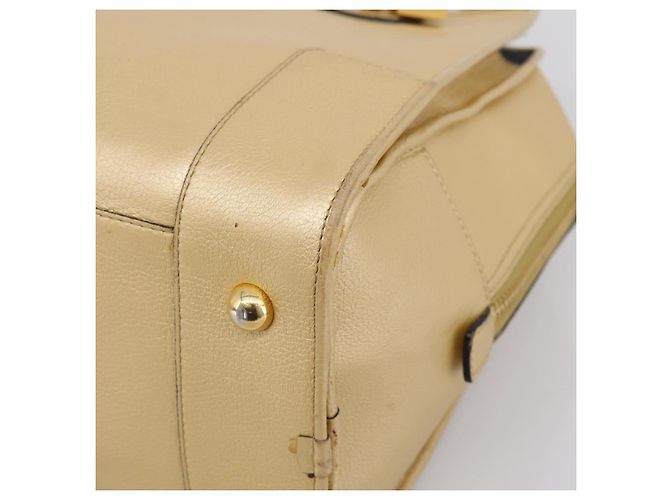 LOEWE Amazona 32 Handtasche Leder Gold Authentisch 207798A Golden - Ansicht 9