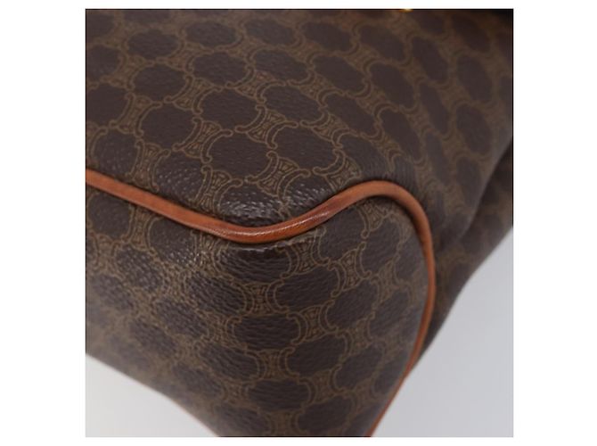 Céline Borsa a tracolla CELINE Macadam PVC Brown Gold Tone Auth mr3108A Marrone - vista 10