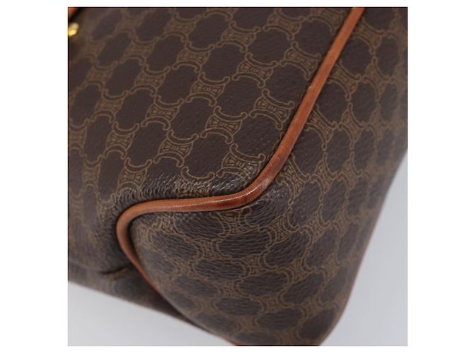Céline Borsa a tracolla CELINE Macadam PVC Brown Gold Tone Auth mr3108A Marrone - vista 11