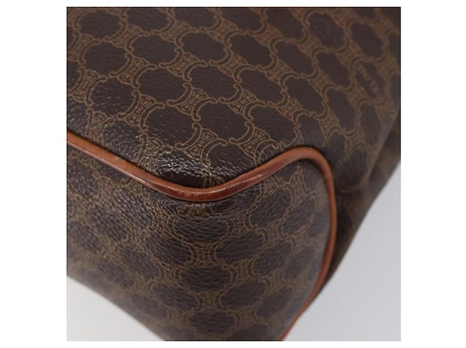 Céline Borsa a tracolla CELINE Macadam PVC Brown Gold Tone Auth mr3108A Marrone - vista 12