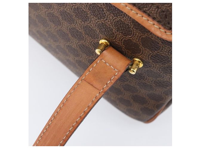 Céline Borsa a tracolla CELINE Macadam PVC Brown Gold Tone Auth mr3108A Marrone - vista 16