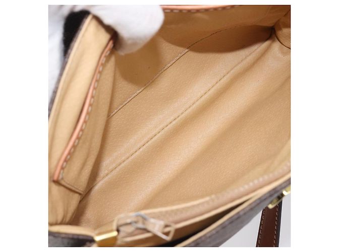 Céline Borsa a tracolla CELINE Macadam PVC Brown Gold Tone Auth mr3108A Marrone - vista 19