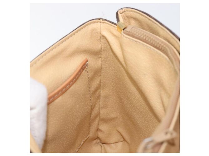 Céline Borsa a tracolla CELINE Macadam PVC Brown Gold Tone Auth mr3108A Marrone - vista 20