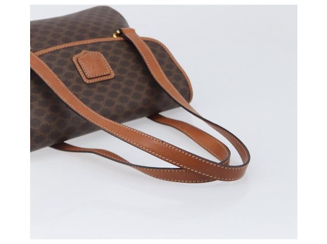 Céline Borsa a tracolla CELINE Macadam PVC Brown Gold Tone Auth mr3108A Marrone - vista 7