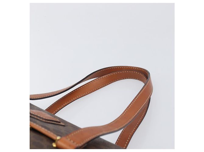 Céline Borsa a tracolla CELINE Macadam PVC Brown Gold Tone Auth mr3108A Marrone - vista 8