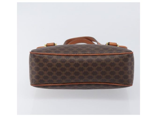Céline Borsa a tracolla CELINE Macadam PVC Brown Gold Tone Auth mr3108A Marrone - vista 9