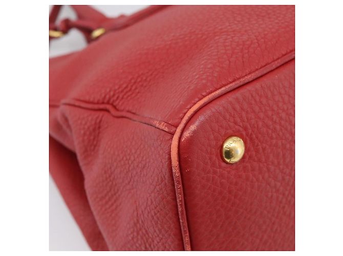 Borsa a mano PRADA in pelle 2way Rossa Oro Auth 209282A Rosso D'oro - vista 13