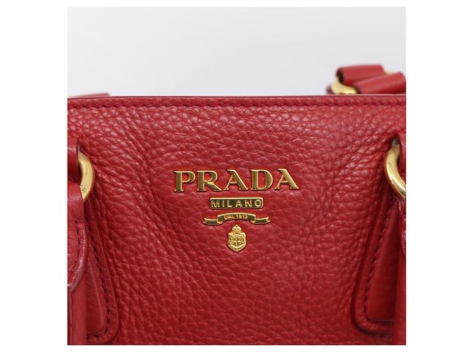 Borsa a mano PRADA in pelle 2way Rossa Oro Auth 209282A Rosso D'oro - vista 17