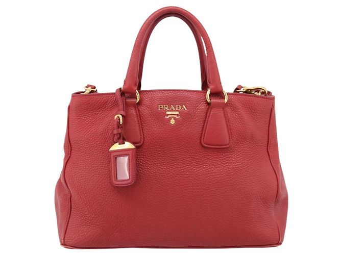 Borsa a mano PRADA in pelle 2way Rossa Oro Auth 209282A Rosso D'oro - vista 2