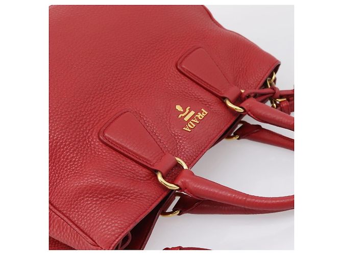 Borsa a mano PRADA in pelle 2way Rossa Oro Auth 209282A Rosso D'oro - vista 6