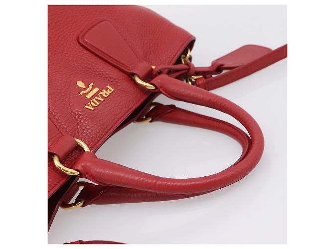 Borsa a mano PRADA in pelle 2way Rossa Oro Auth 209282A Rosso D'oro - vista 7