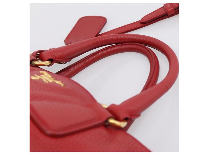 Borsa a mano PRADA in pelle 2way Rossa Oro Auth 209282A Rosso D'oro - vista 8
