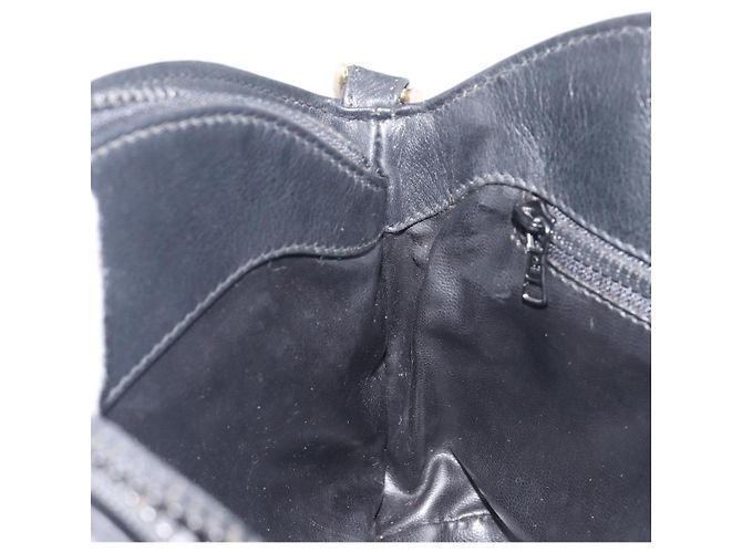 Céline Borsa a tracolla CELINE Macadam Pelle Nero Tono Oro Auth 207920A - vista 20