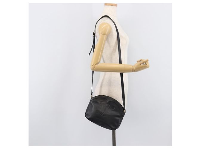 Céline Borsa a tracolla CELINE Macadam Pelle Nero Tono Oro Auth 207920A - vista 27