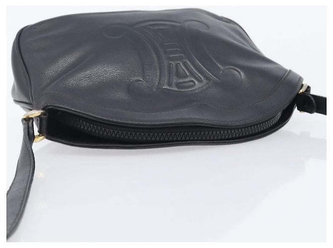 Céline Borsa a tracolla CELINE Macadam Pelle Nero Tono Oro Auth 207920A - vista 6