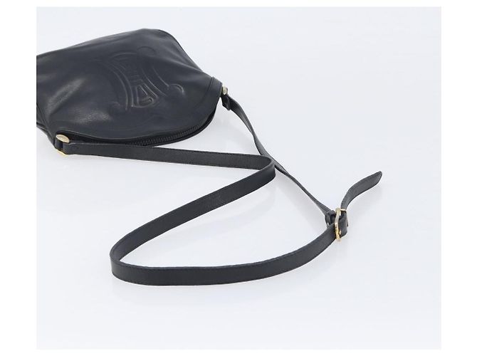 Céline Borsa a tracolla CELINE Macadam Pelle Nero Tono Oro Auth 207920A - vista 7