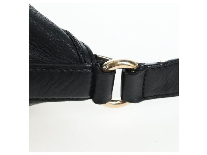 Borsa a tracolla GUCCI Soho in pelle nera e oro 295175 Auth 207456V Nero D'oro - vista 10