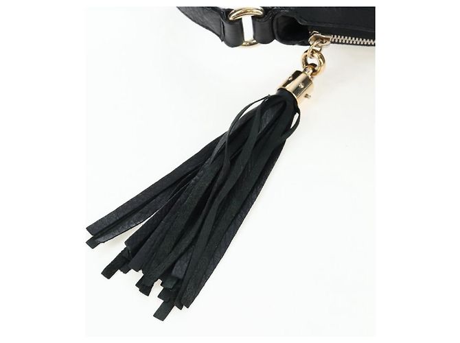 Borsa a tracolla GUCCI Soho in pelle nera e oro 295175 Auth 207456V Nero D'oro - vista 17