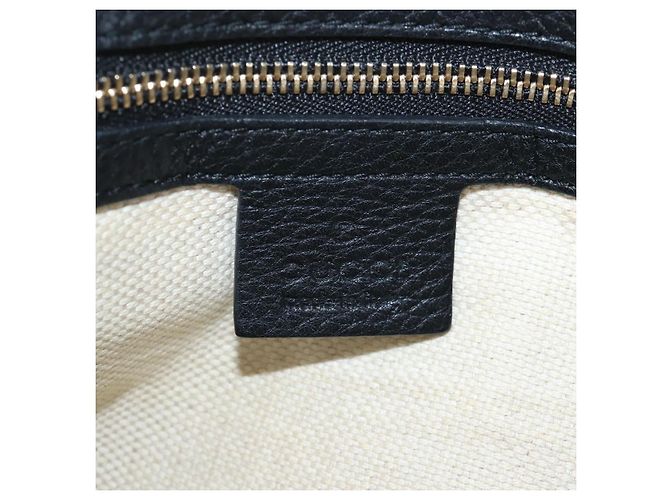 Borsa a tracolla GUCCI Soho in pelle nera e oro 295175 Auth 207456V Nero D'oro - vista 20