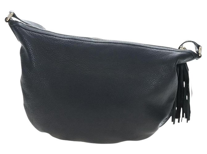 Borsa a tracolla GUCCI Soho in pelle nera e oro 295175 Auth 207456V Nero D'oro - vista 3