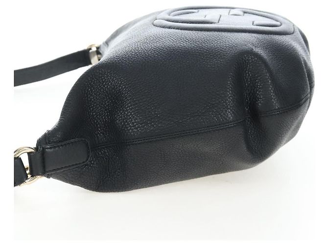 Borsa a tracolla GUCCI Soho in pelle nera e oro 295175 Auth 207456V Nero D'oro - vista 4