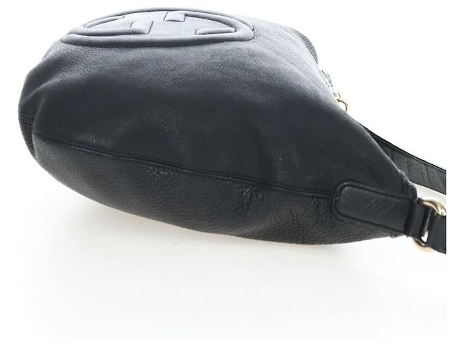 Borsa a tracolla GUCCI Soho in pelle nera e oro 295175 Auth 207456V Nero D'oro - vista 5