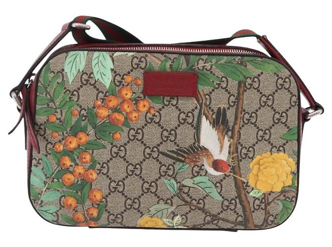 Borsa GUCCI GG Supreme Web Sherry Line PVC Beige Silver 450947 Auth BA15761V - vista 2