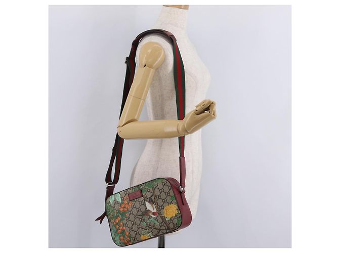 Borsa GUCCI GG Supreme Web Sherry Line PVC Beige Silver 450947 Auth BA15761V - vista 25