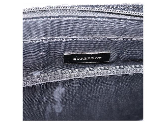 Borsa Tote BURBERRY Nova Check Canvas Beige Silver Auth bs37660 Argento - vista 16