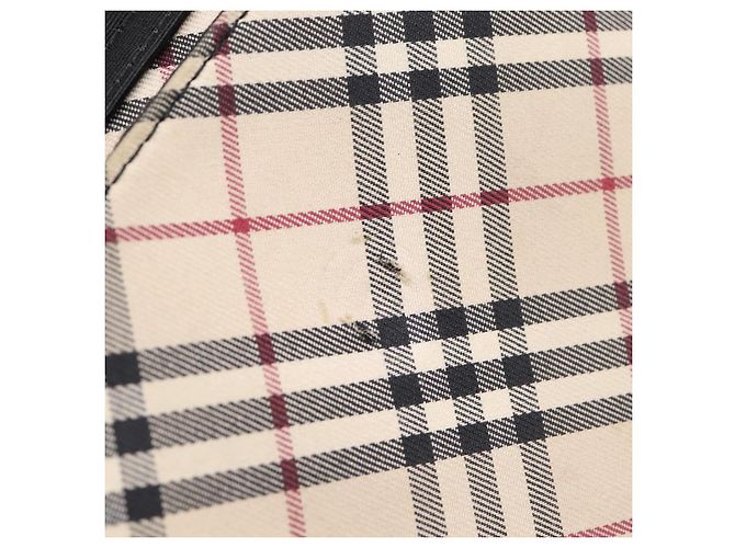Borsa Tote BURBERRY Nova Check Canvas Beige Silver Auth bs37660 Argento - vista 26