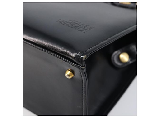 Borsa Gianni Versace in pelle nera e oro Auth 208748 Nero D'oro - vista 10