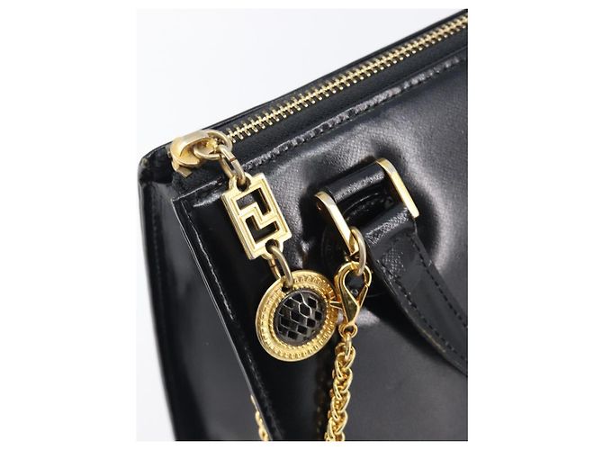 Borsa Gianni Versace in pelle nera e oro Auth 208748 Nero D'oro - vista 15