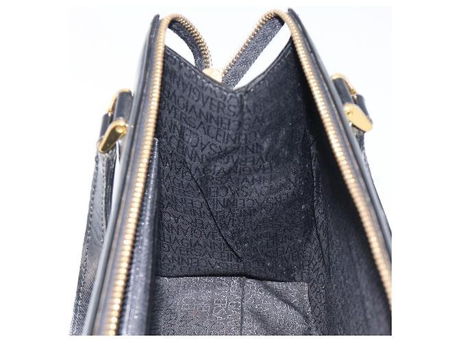 Borsa Gianni Versace in pelle nera e oro Auth 208748 Nero D'oro - vista 19