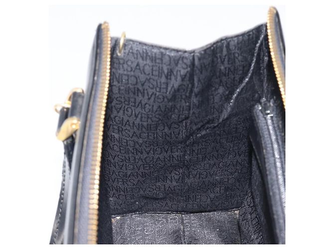 Borsa Gianni Versace in pelle nera e oro Auth 208748 Nero D'oro - vista 20
