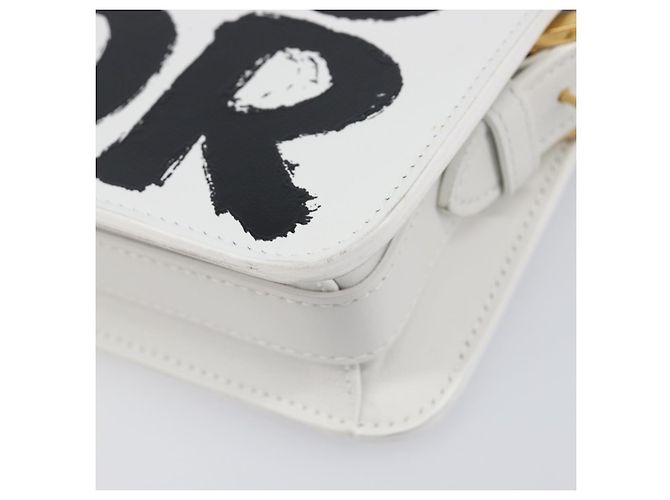 Borsa a tracolla Christian Dior Miss Dior in pelle Bianco Oro Auth ka6568SAM - vista 12