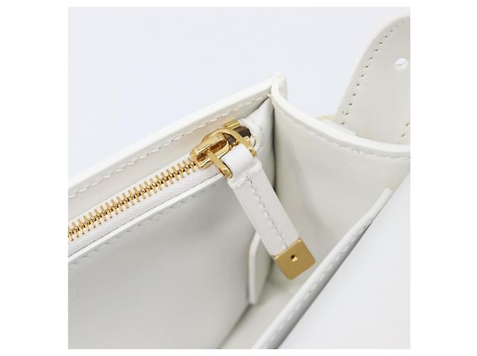 Borsa a tracolla Christian Dior Miss Dior in pelle Bianco Oro Auth ka6568SAM - vista 22